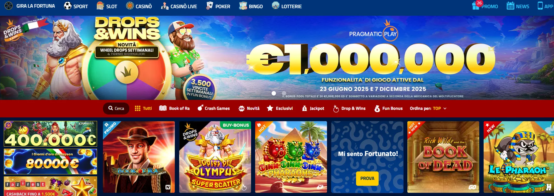 Catalogo Giochi nei Migliori Casinò non AAMS